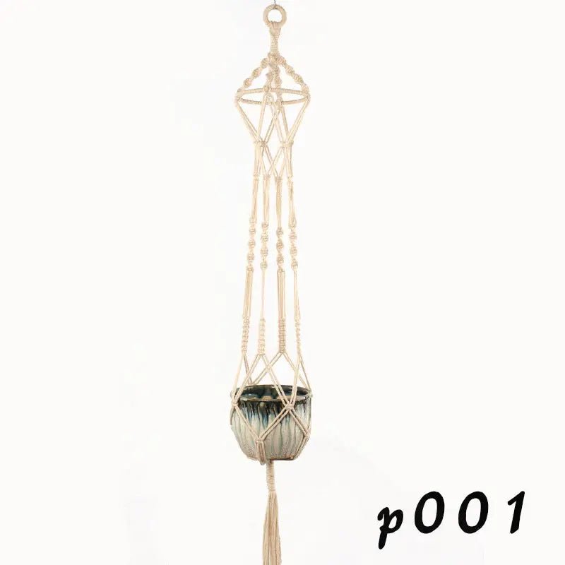 Macrame Plant Hanger – Boho Cotton Rope Hanging Planter - soilcommander