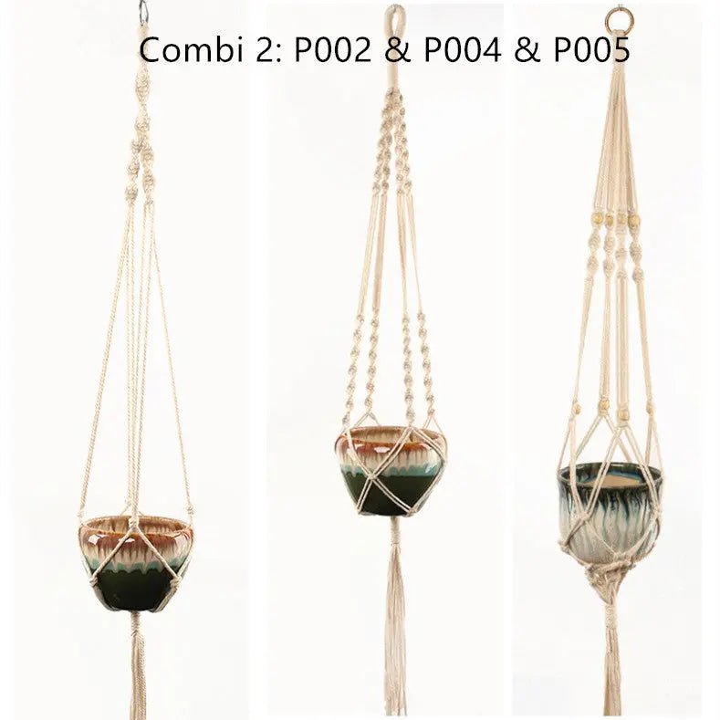 Macrame Plant Hanger – Boho Cotton Rope Hanging Planter - soilcommander