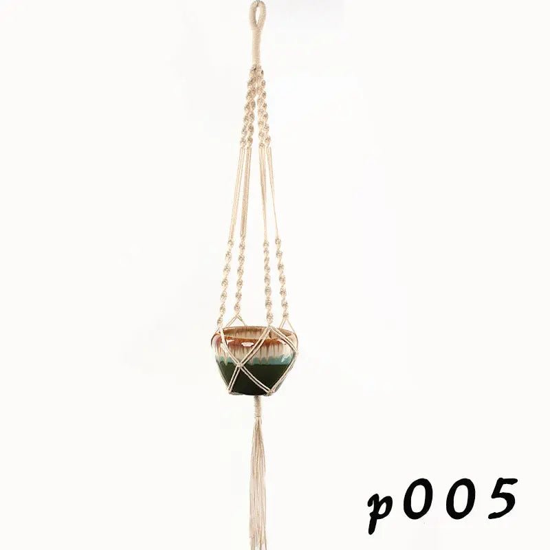 Macrame Plant Hanger – Boho Cotton Rope Hanging Planter - soilcommander