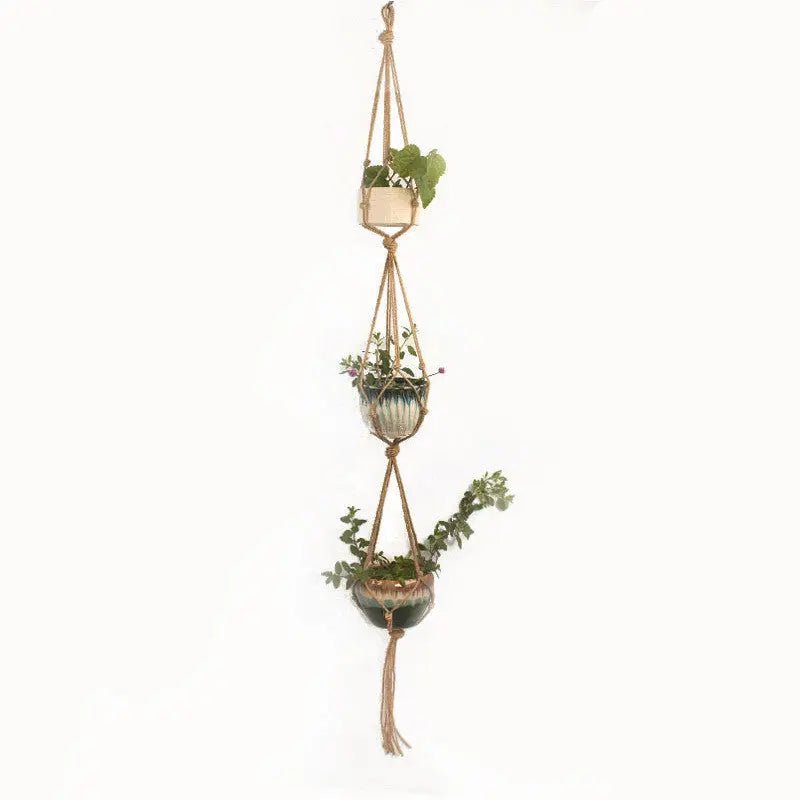 Macrame Plant Hanger – Boho Cotton Rope Hanging Planter - soilcommander