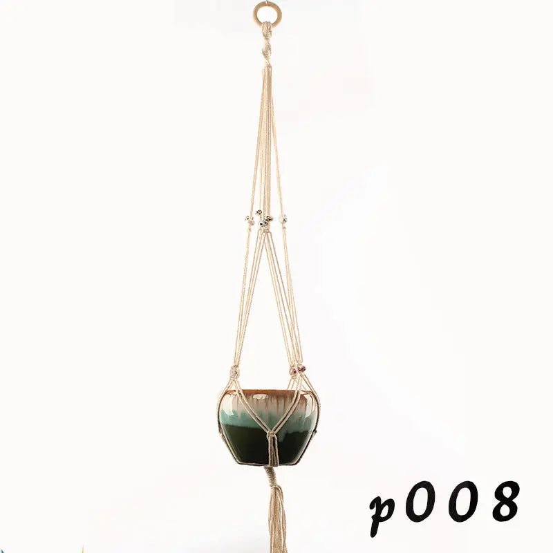 Macrame Plant Hanger – Boho Cotton Rope Hanging Planter - soilcommander