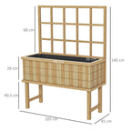 Natural Wood Raised Planter Box with Trellis - soilcommander