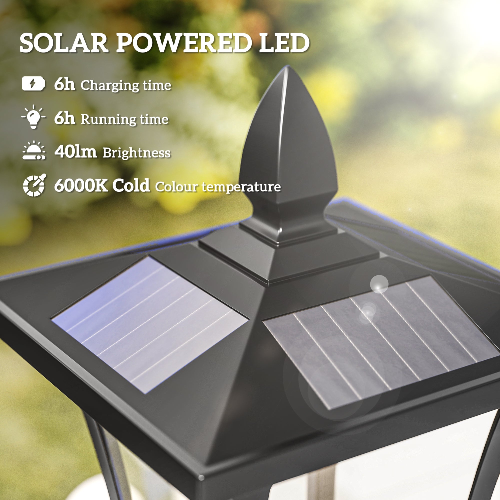 Outdoor Solar Post Lamp Sensor Dimmable LED Lantern 1.6M Tall - soilcommander