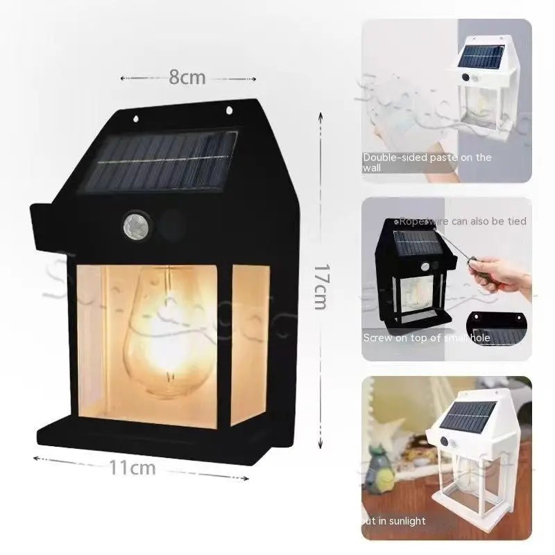 Outdoor Solar Waterproof Tungsten Induction Garden Wall Lamp - soilcommander