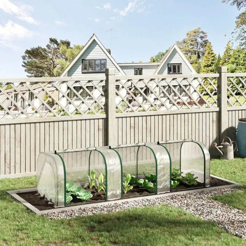 Portable Tunneled Greenhouse With 3 Zippered Doors, WaterUV Fighting PVC Cover - soilcommander