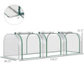 Portable Tunneled Greenhouse With 3 Zippered Doors, WaterUV Fighting PVC Cover - soilcommander