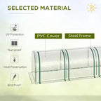 Portable Tunneled Greenhouse With 3 Zippered Doors, WaterUV Fighting PVC Cover - soilcommander