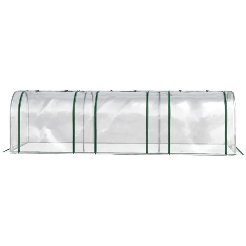 Portable Tunneled Greenhouse With 3 Zippered Doors, WaterUV Fighting PVC Cover - soilcommander