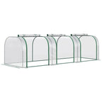 Portable Tunneled Greenhouse With 3 Zippered Doors, WaterUV Fighting PVC Cover - soilcommander
