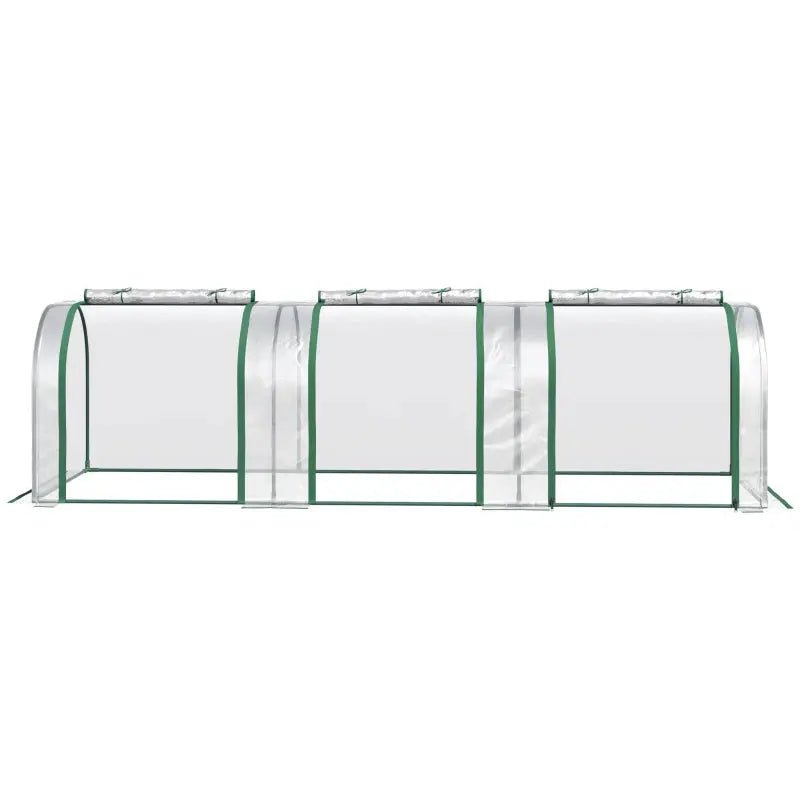 Portable Tunneled Greenhouse With 3 Zippered Doors, WaterUV Fighting PVC Cover - soilcommander