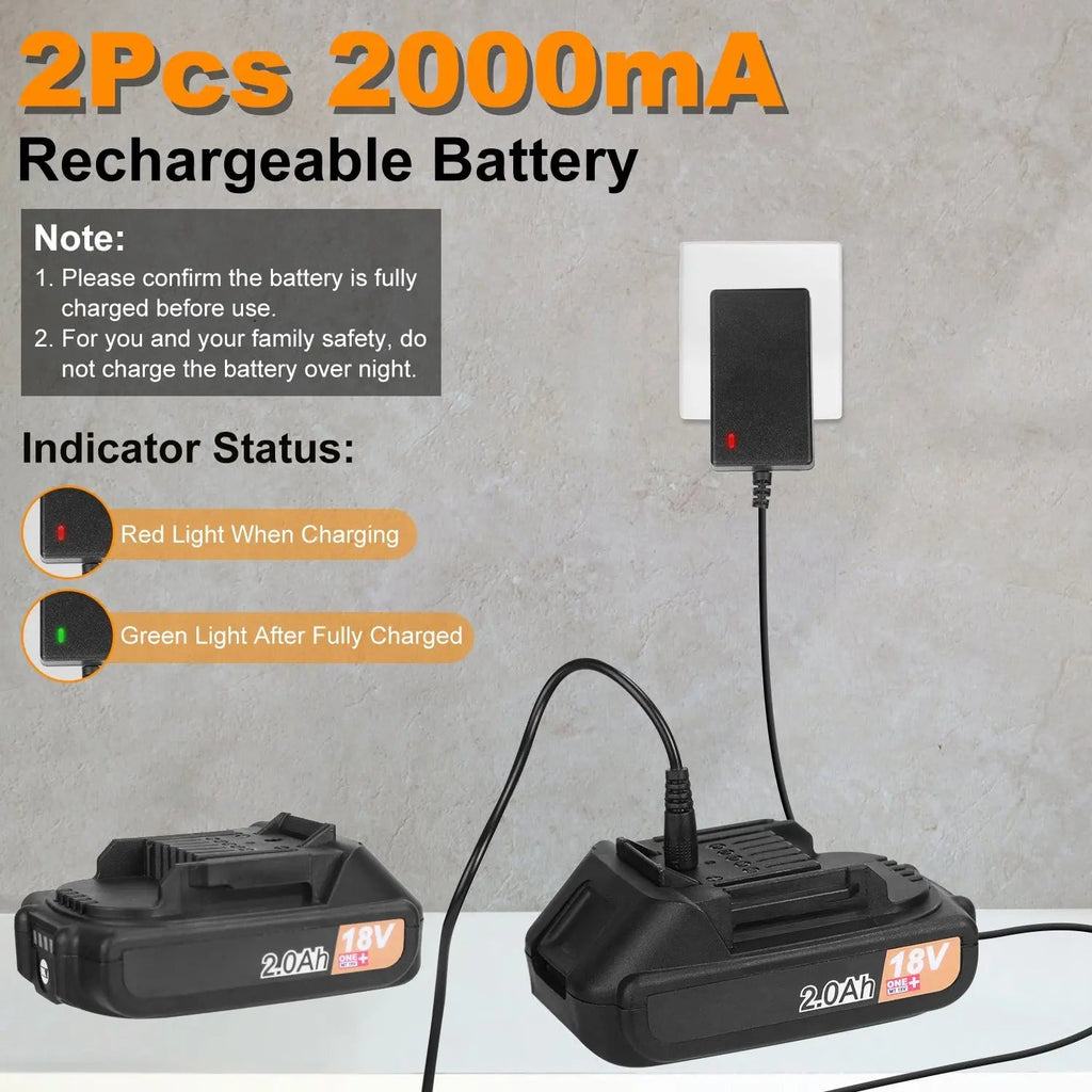 Powerful 2 - Speed Cordless Electric Leaf Blower with Dual Batteries and Charger - soilcommander