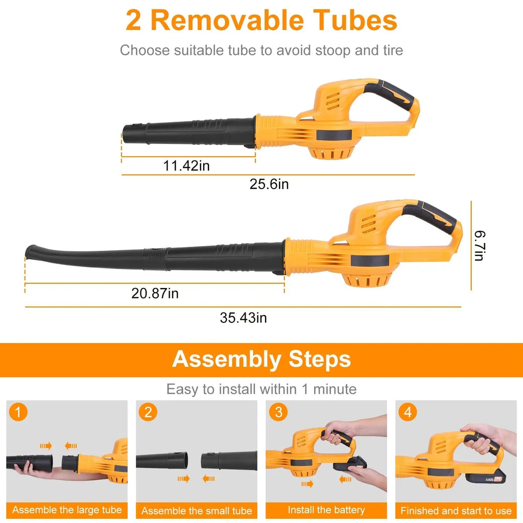 Powerful 2 - Speed Cordless Electric Leaf Blower with Dual Batteries and Charger - soilcommander