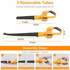 Powerful 2 - Speed Cordless Electric Leaf Blower with Dual Batteries and Charger - soilcommander