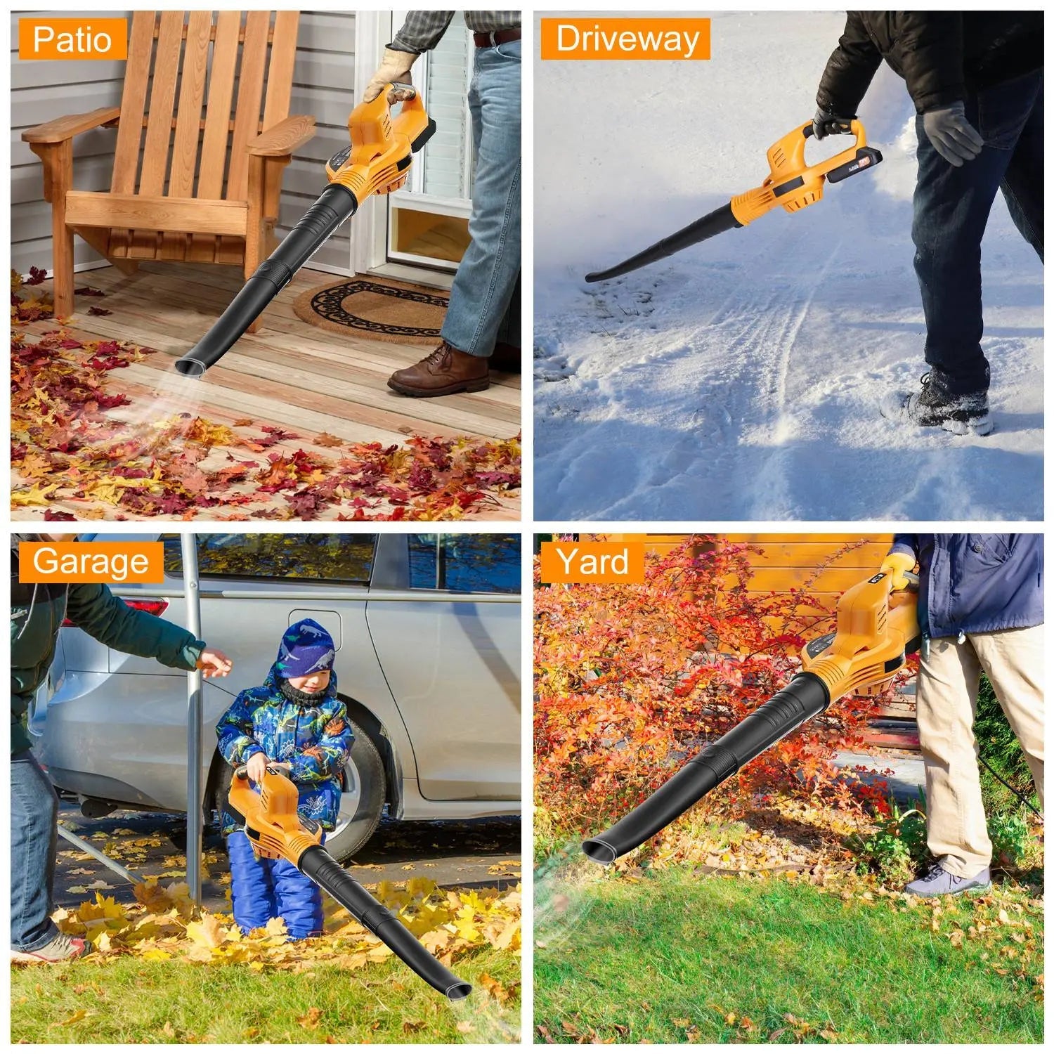 Powerful 2 - Speed Cordless Electric Leaf Blower with Dual Batteries and Charger - soilcommander