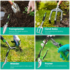Premium 13 - Piece Heavy - Duty Aluminum Alloy Gardening Tool Set With Bag - soilcommander