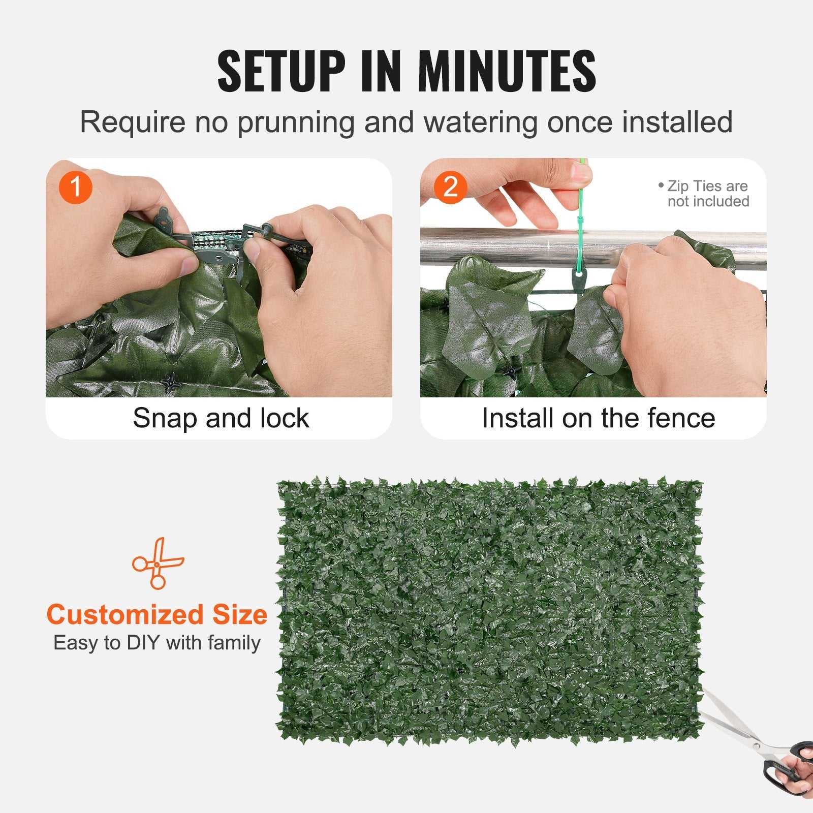Premium Artificial Ivy Privacy Fence Panel - 1.5m x 2.5m - soilcommander