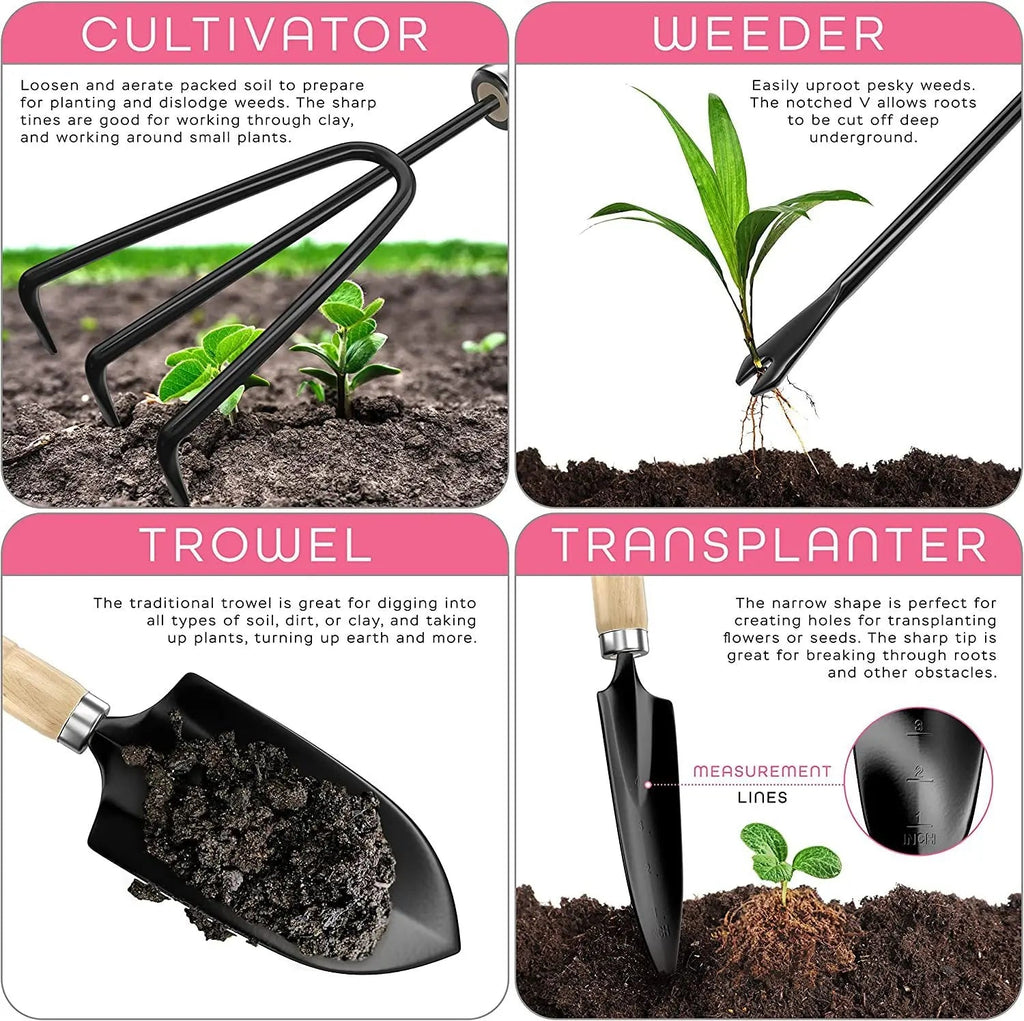 Premium Stainless Steel Gardening Tools Kit – Grow, Dig, Plant with Ease - soilcommander