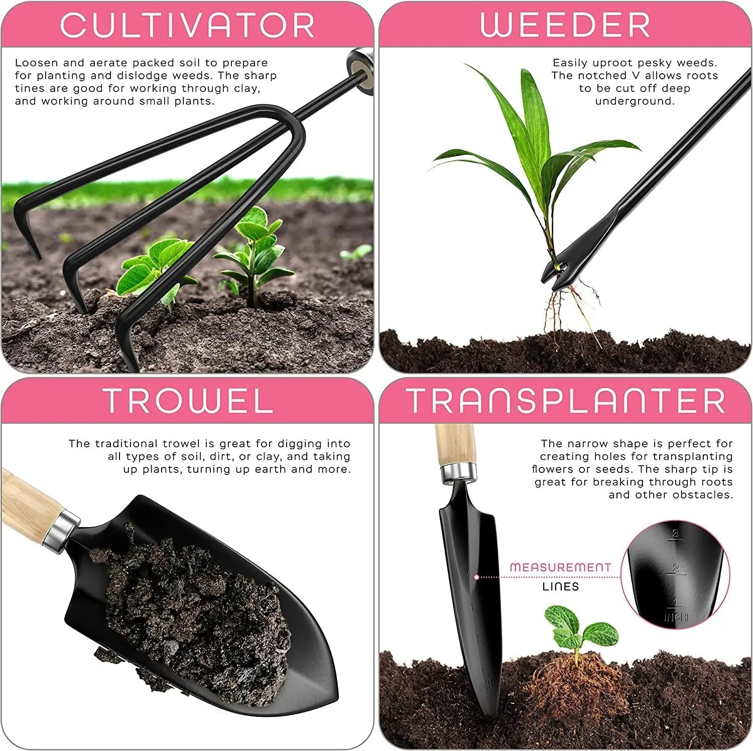 Premium Stainless Steel Gardening Tools Kit – Grow, Dig, Plant with Ease - soilcommander