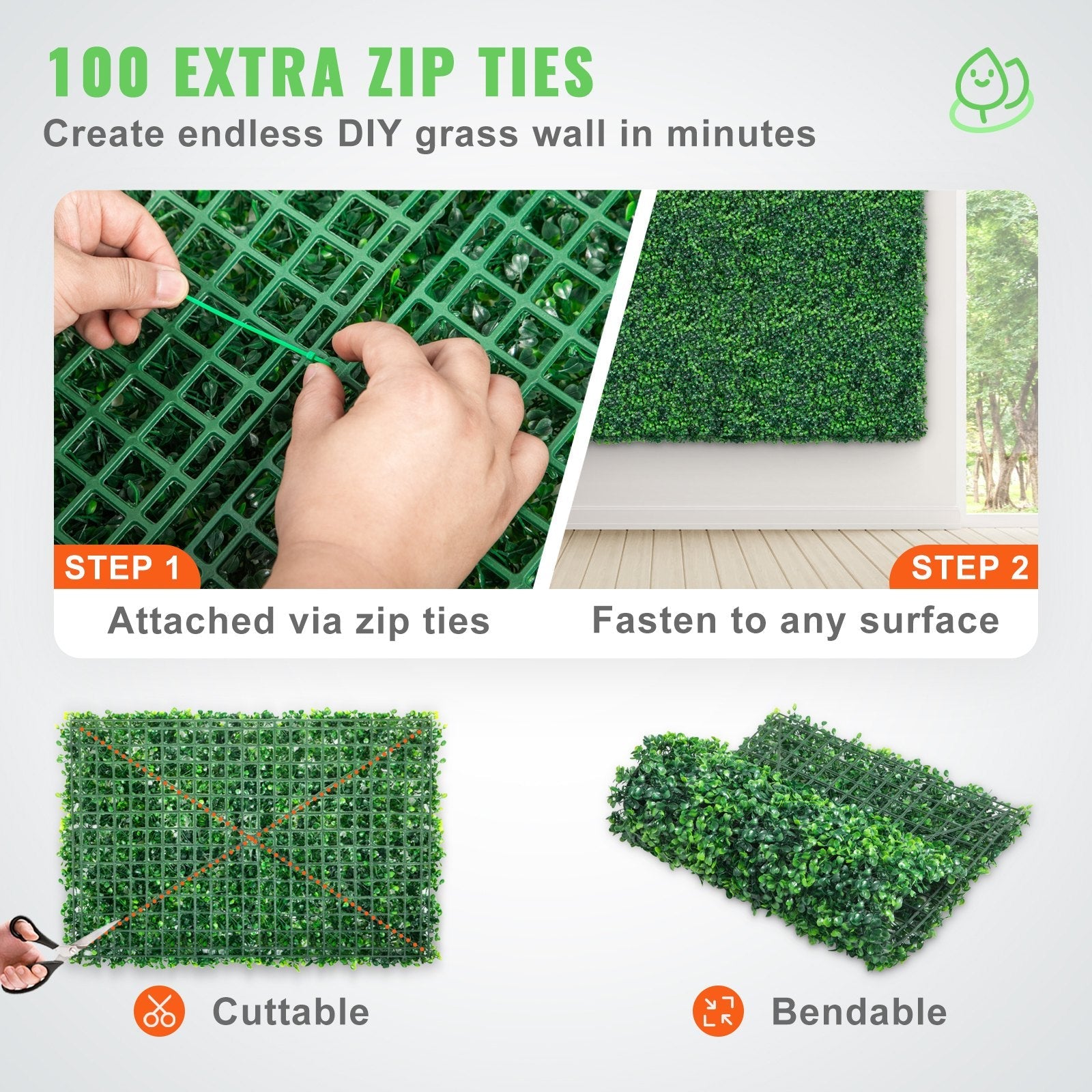 Premium UV Resistant Boxwood Hedge Panels 24 Pack 64 Sq Ft - soilcommander