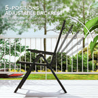 Rattan Reclining Garden Chairs - Orange - soilcommander