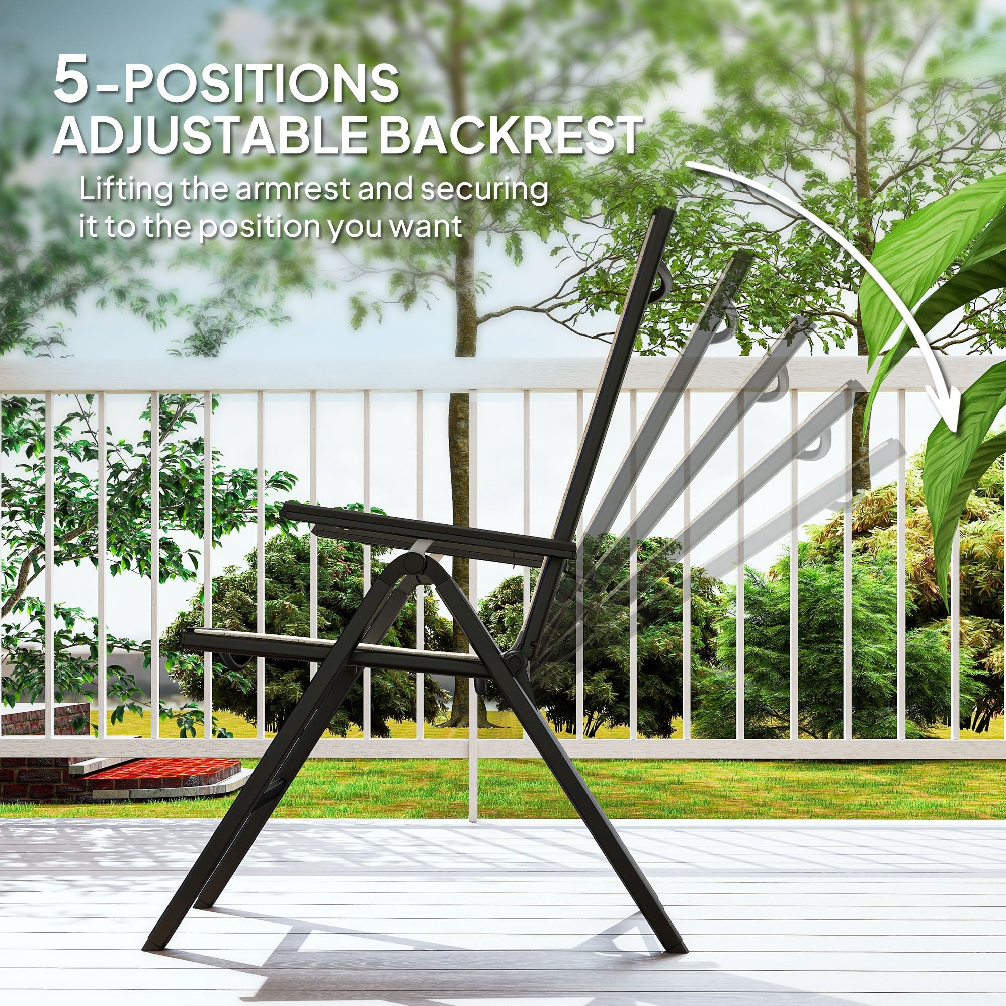 Rattan Reclining Garden Chairs - Orange - soilcommander