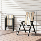 Rattan Reclining Garden Chairs - Orange - soilcommander