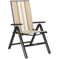 Rattan Reclining Garden Chairs - Orange - soilcommander