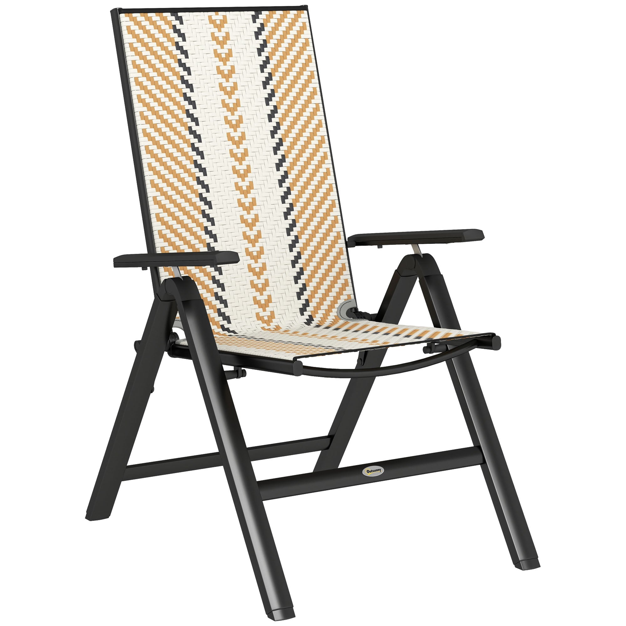 Rattan Reclining Garden Chairs - Orange - soilcommander