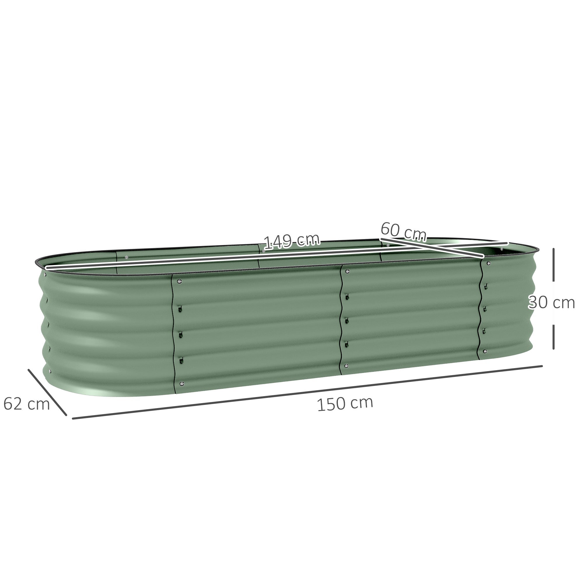 Safe - Edge Galvanised Raised Garden Bed | Metal Planter Box - soilcommander
