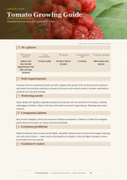 Inside the UK vegetable garden planner PDF — the tomato growing guide: sowing months, spacing, soil and problems