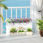 Set of 3 Rectangular Self - Watering Window Box Planters - soilcommander