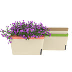 Set of 3 Rectangular Self - Watering Window Box Planters - soilcommander