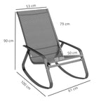 Set of Two Rocking Garden Chairs – Grey Outdoor Patio Seating - soilcommander