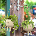 Smiling Swing Face Hanging Planter Pot for Balcony Gardens - soilcommander