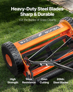 SoilCommander 14 - Inch Push Reel Lawn Mower, 5 - Blade Eco Mower - soilcommander