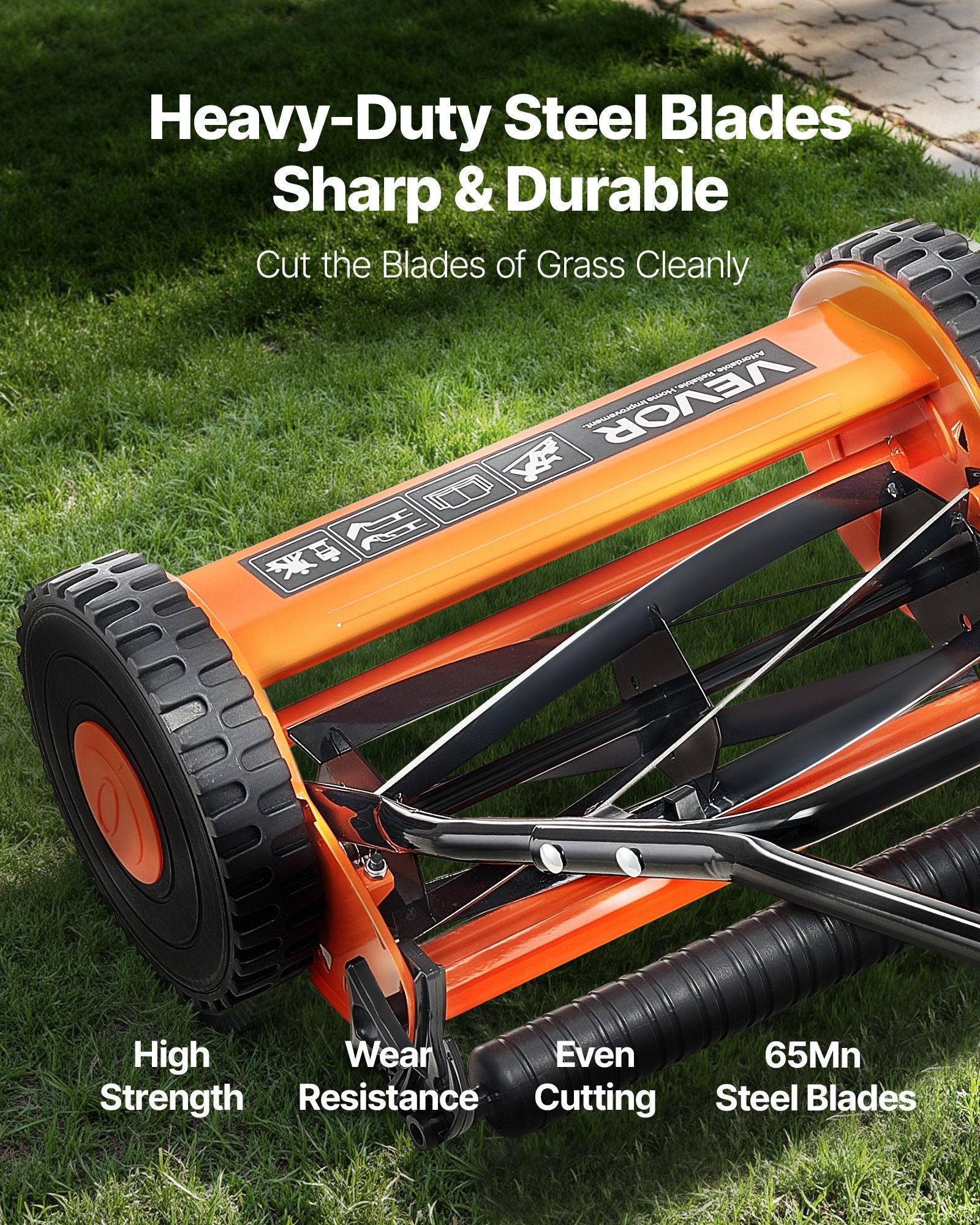 SoilCommander 14 - Inch Push Reel Lawn Mower, 5 - Blade Eco Mower - soilcommander