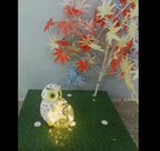 Solar LED Resin Amazon Owl Hug Ball Outdoor Villa Garden Landscape Light - soilcommander