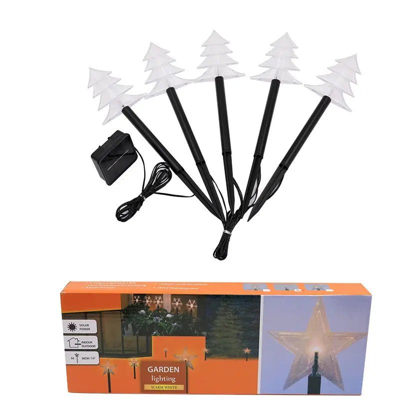 Solar Light Star Snowflake Christmas Tree Garden Light Decoration Lawn Lamp Waterproof Outdoor Lighting Christmas Lights - soilcommander