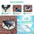 Solar Motion Sensor Lights: 100 LED Outdoor Security (4 - Pack) - soilcommander