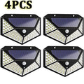 Solar Motion Sensor Lights: 100 LED Outdoor Security (4 - Pack) - soilcommander