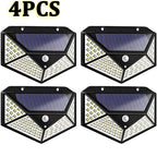 Solar Motion Sensor Lights: 100 LED Outdoor Security (4 - Pack) - soilcommander