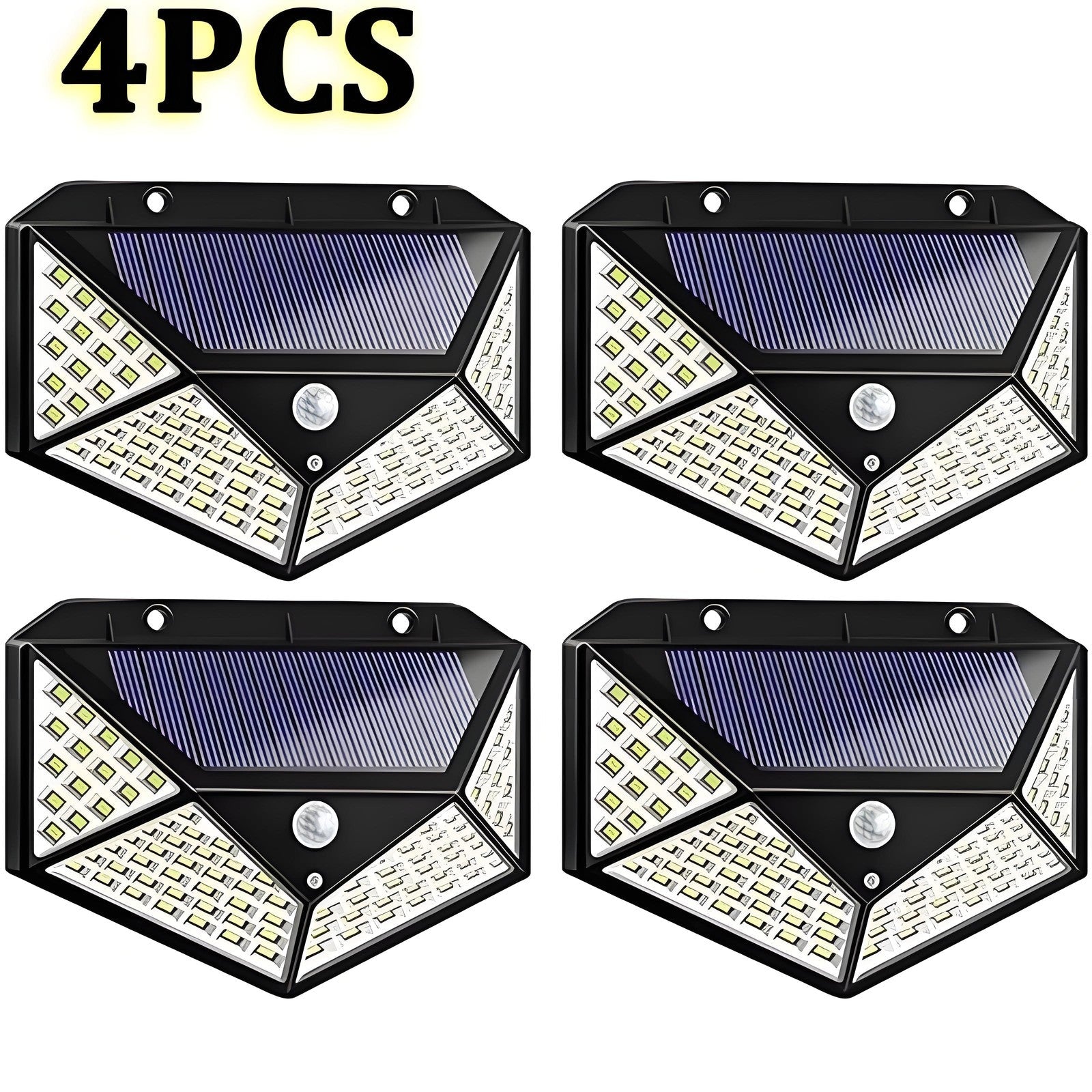 Solar Motion Sensor Lights: 100 LED Outdoor Security (4 - Pack) - soilcommander