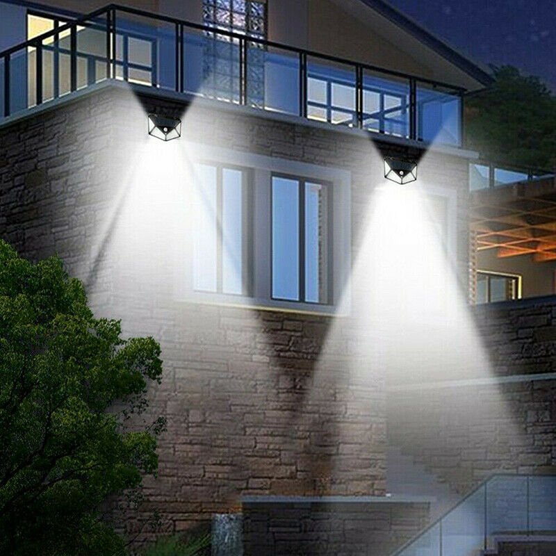 Solar Motion Sensor Lights: 100 LED Outdoor Security (4 - Pack) - soilcommander