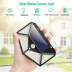 Solar Motion Sensor Lights: 100 LED Outdoor Security (4 - Pack) - soilcommander