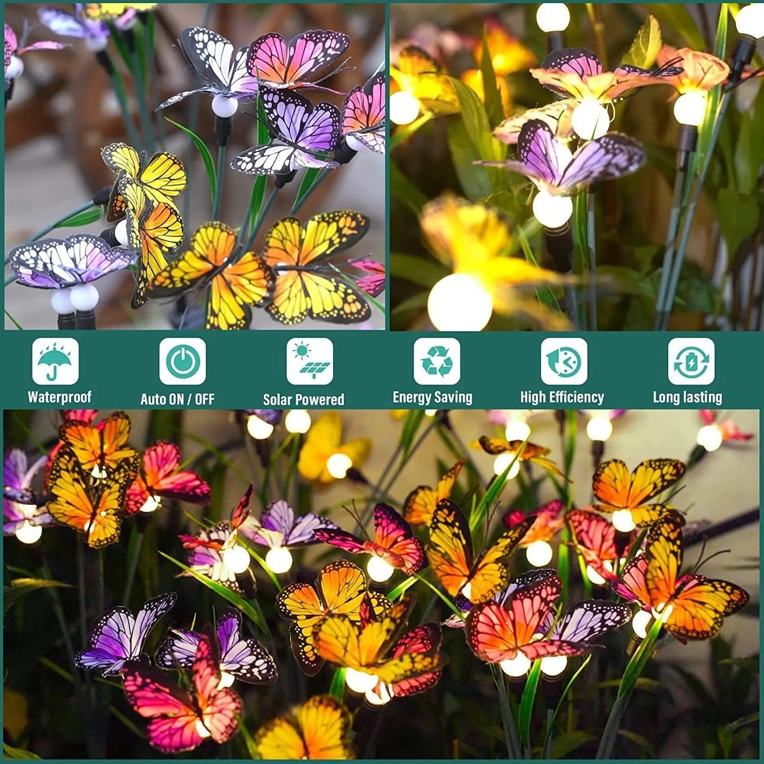 Solar Outdoor Garden Lawn Waterproof Atmosphere Butterfly Ground Lamp - soilcommander