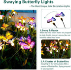 Solar Outdoor Garden Lawn Waterproof Atmosphere Butterfly Ground Lamp - soilcommander