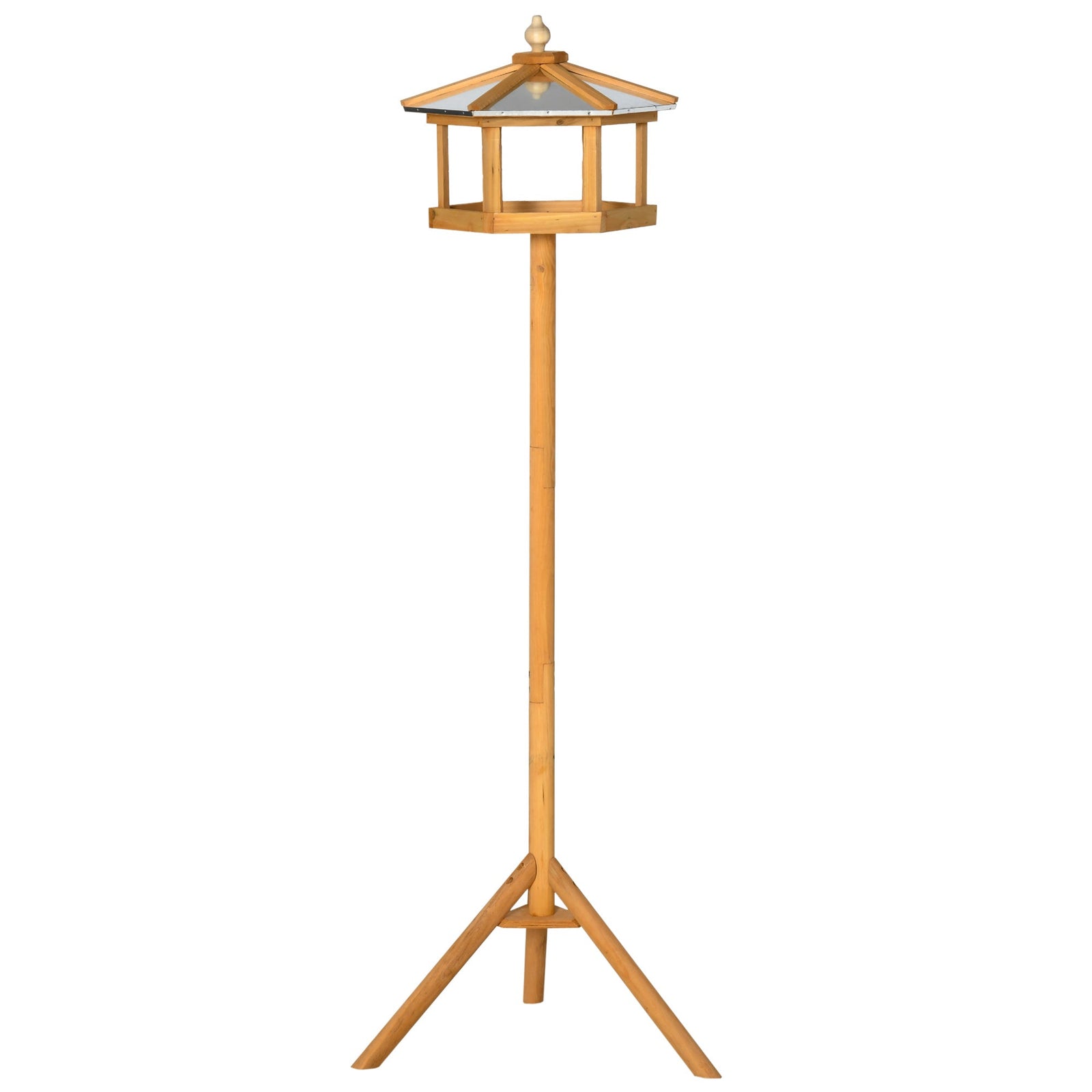 Tall Wooden Bird Feeder Stand with Tripod Base - soilcommander