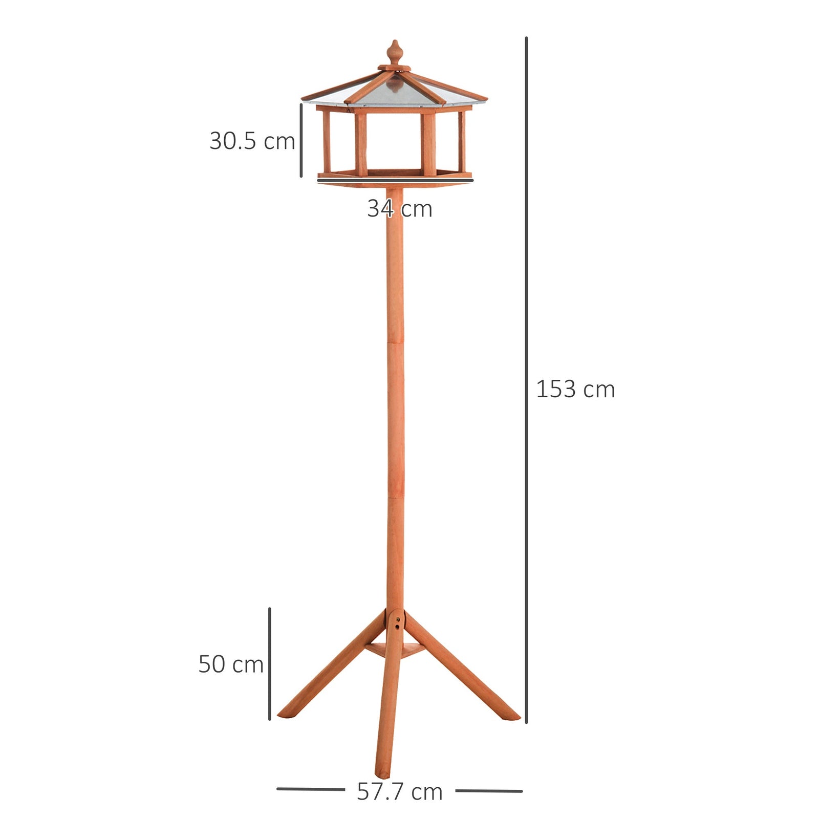 Tall Wooden Bird Feeder Stand with Tripod Base - soilcommander