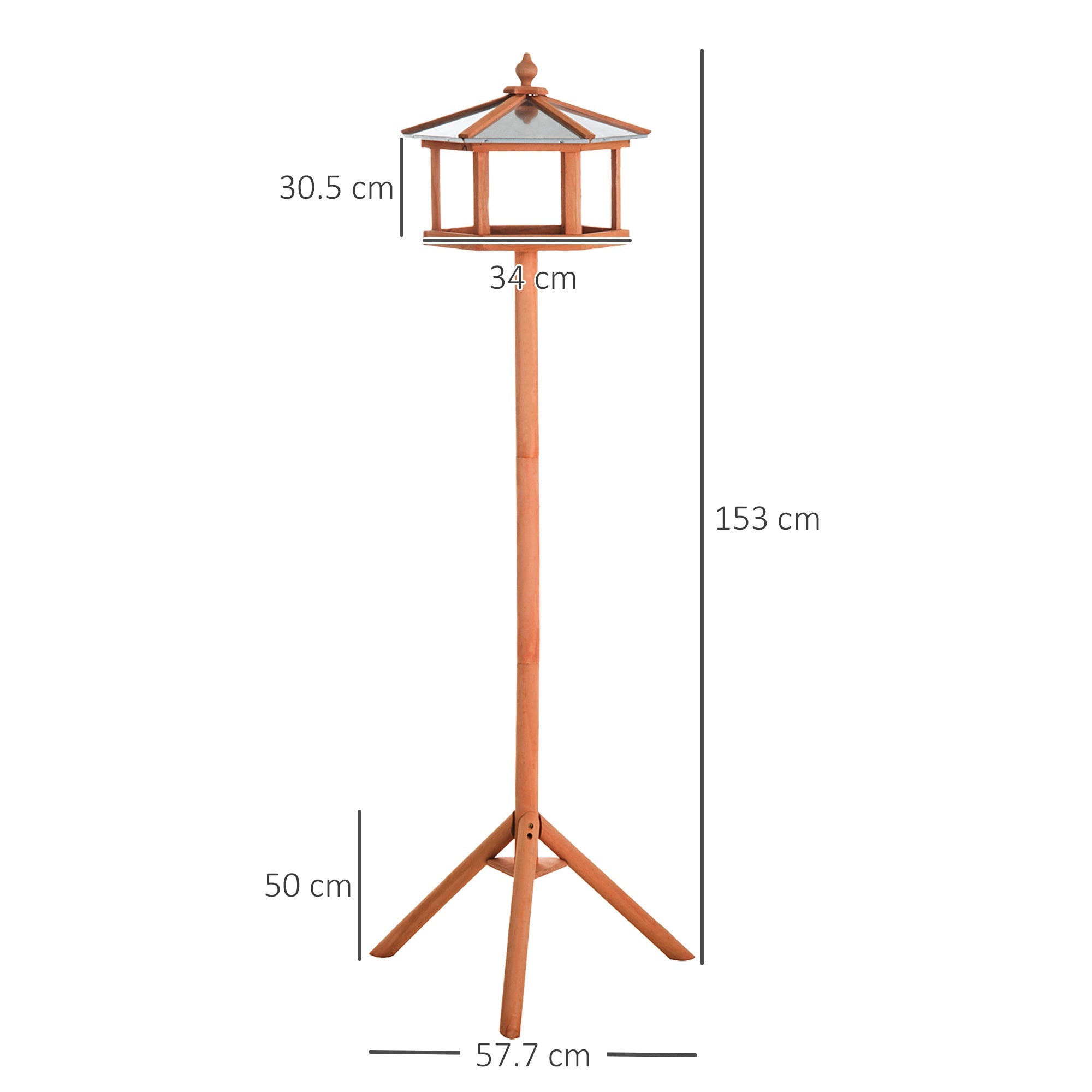 Tall Wooden Bird Feeder Stand with Tripod Base - soilcommander