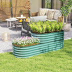 Two Tier Galvanized Steel Raised Garden Bed Space Saving Planter - soilcommander
